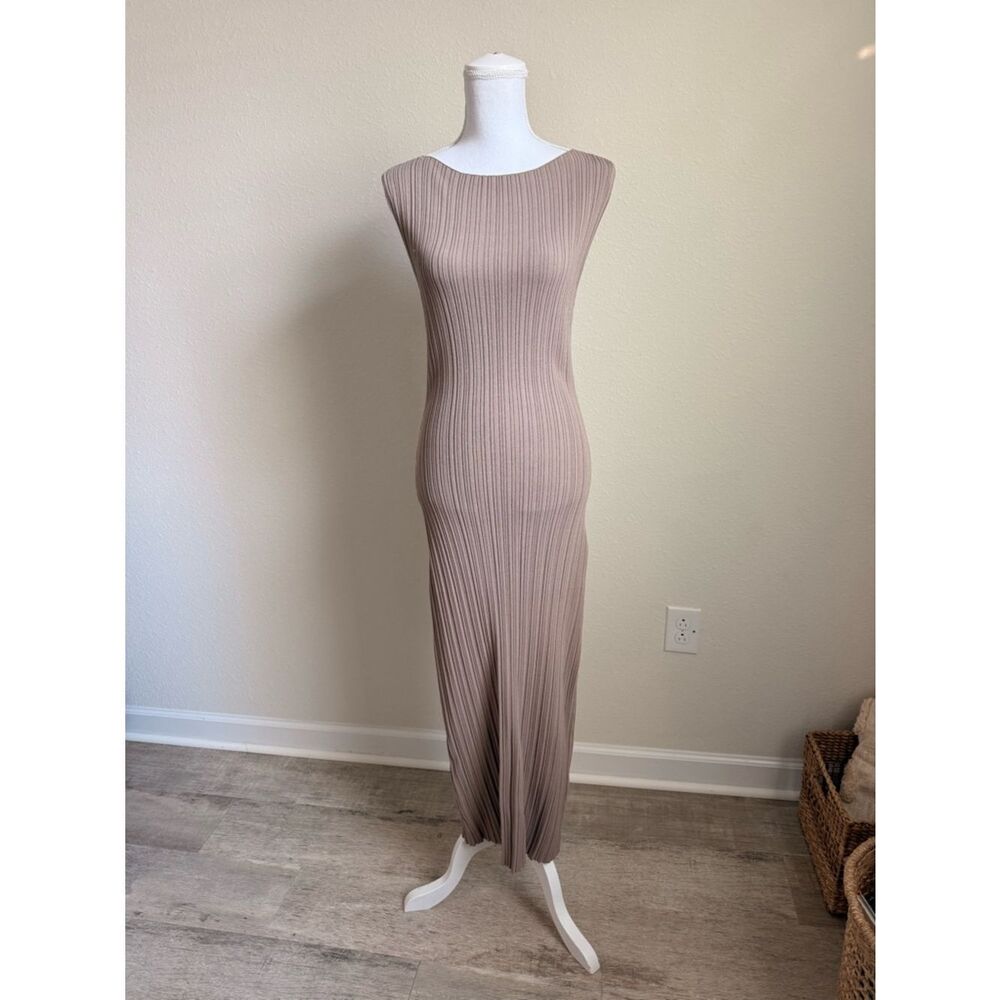 DISSH Sleeveless Ribbed Maxi Dress in Taupe - Picture 2 of 8